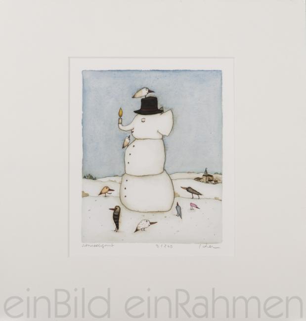 Schneeelefant Holger Koch Pigmentabzug Von der gallerie einbild einrahmen